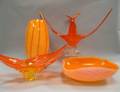 Four Pieces of Mid20th Century Colored Art Glass