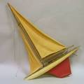 Painted Wooden Pond Boat Model
