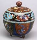 Cloisonn Covered Jar
