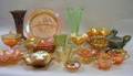 Approximately Twentythree Pieces of Assorted Carnival and Depression Glass Tableware