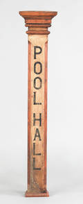 Painted Pool Hall sign ca 1900