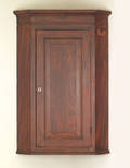 Pennsylvania painted pine hanging corner cupboard ca 1810