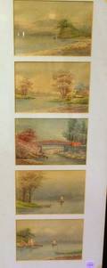Five Watercolor Views of Japanese
