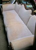 Victorian Upholstered Mahogany Veneer Serpentine Sofa