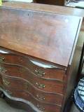 Chippendalestyle Mahogany Veneer Slantlid Desk