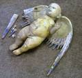 Continental Glazed Ceramic Winged Putti