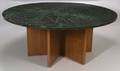 Large Modern Marbletop Walnut Table