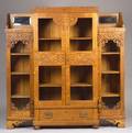 Late Victorian Molding Decorated Quartersawn Oak FourDoor Bookcase with Drawer