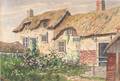 Louis Kinney Harlow American 18501930 Summer Garden Thatched Cottage