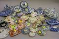 Approximately Thirtyeight Assorted Small Asian and British Decorated Ceramic Tableware Lids