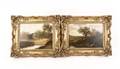 Pair of 19th C English Cottage Scenes OB