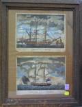 Two English Handcolored Sailing Ship Prints