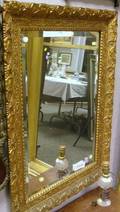 Giltwood Mirror and Two Lamps