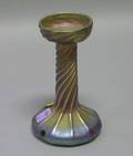 Tiffany Gold Favrile Twist Glass Candlestick Lamp Base
