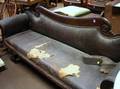 Classical Upholstered Mahogany and Mahogany Veneer Sofa