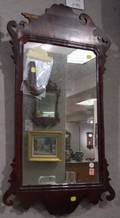 Chippendalestyle Mahogany Veneer Mirror