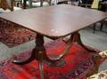 Duncan Phyfe Style Mahogany Veneer DoublePedestal Dining Table