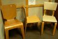 Set of Three Thonet Upholstered Laminated Bentwood Side Chairs and a Set of Three ThadenJordan Molded Plywood Side Chairs