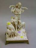 European Porcelain Shepherdess Figural Group