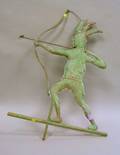 Patinated Molded Copper Indian with Bow Weather Vane