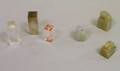Three Chinese Crystal and Glass Seals and Three Carved Hardstone Seals