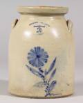 Cobalt Blue Decorated Stoneware Jar