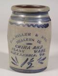 Cobalt Blue Decorated Stoneware Jar