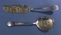 French 950 Silver TwoPiece Acid Etched Dessert Serving Set