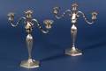 Pair of Bailey Banks  Biddle Weighted Sterling ThreeLight Candelabra