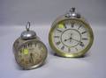 Large Junghans Nickel Plated Alarm Clock and an Ansonia Alarm Clock