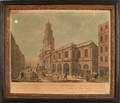 Two color engravings of the Royal Exchange London