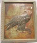 Framed Embossed Copper Panel Depicting a Golden Eagle with Prey