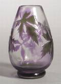 G Lang Acidetched Cameo Glass Cabinet Vase