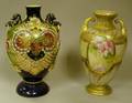 Japanese Gilt and Floral Decorated Porcelain Vase and a Satsuma Vase