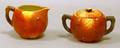 Japanese Painted Porcelain Appleform Creamer and Sugar