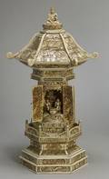 Japanese Ivory and Wooden Shrine