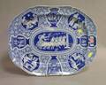 Large English Blue and White Etruscan Transfer Decorated Staffordshire Platter