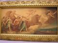 Large Giltframed Classical Revival Print with Chariot and Muses