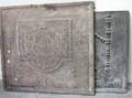 Two Large CastIron Heraldic and Catholic Firebacks