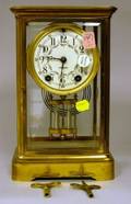 Seth Thomas Frenchstyle Brass and Glass Mantel Clock