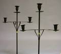 Pair of Wrought Iron Adjustable Floor Lighting Devices