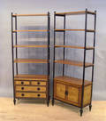 Pair of modern open bookshelves