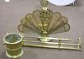 Brass Fireplace Fender a Neoclassical Brass Fireplace Fan Screen and a Brass Can