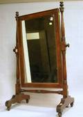Childs Mahogany and Mahogany Veneer Cheval Mirror