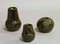 Three Small Native American Santa Clara Decorated Blackware Items