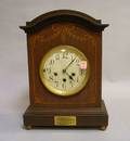 Junghans Inlaid Mahogany Veneer Chiming Mantel Clock