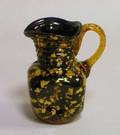 Victorian Cobalt Blue and Gold Flake Art Glass Pitcher