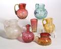 Seven Pieces of Assorted Victorian Colored Art Glass Tableware
