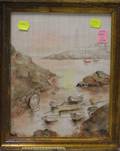 Framed Late 19th Century Watercolor of a Rocky Inlet