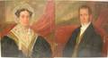 Pair of Unframed American School Oil on Canvas Portraits of a Man and a Woman